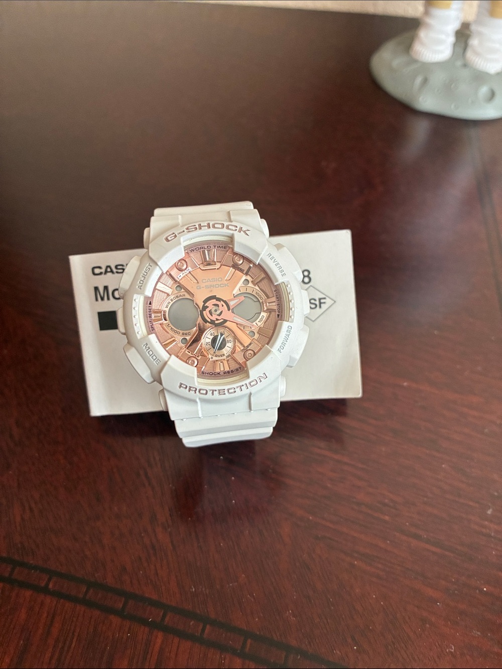 G-Shock White and Rose Gold Resin Sport Watch